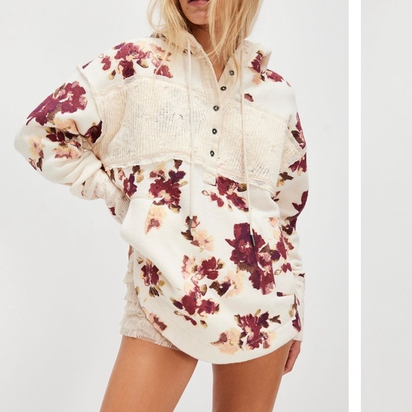 Free People Tops - Free People Bali Bring Me Roses Sherpa Pullover, XS
